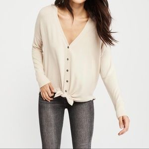 Abercrombie cozy tie front button down